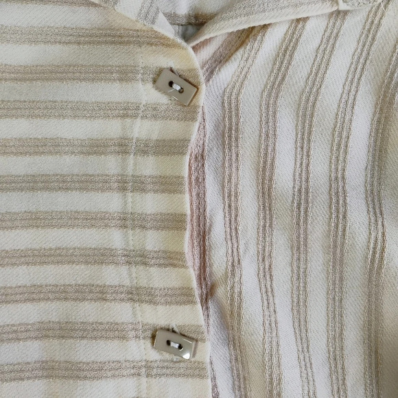 Soft Surroundings Stripes Lagenlook Asymmetrical Button Down Tunic Size Large - Picture 8 of 13